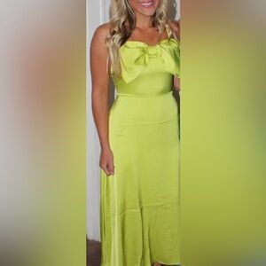 Elegant Lime Green Maxi Dress